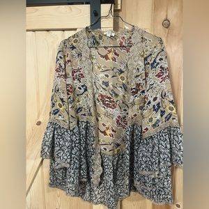 Buckle Flowered Cardigan, Silky material